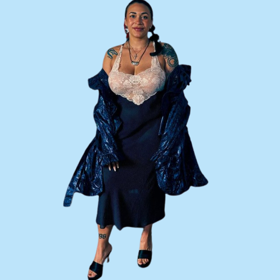 blue leather animal print jacket