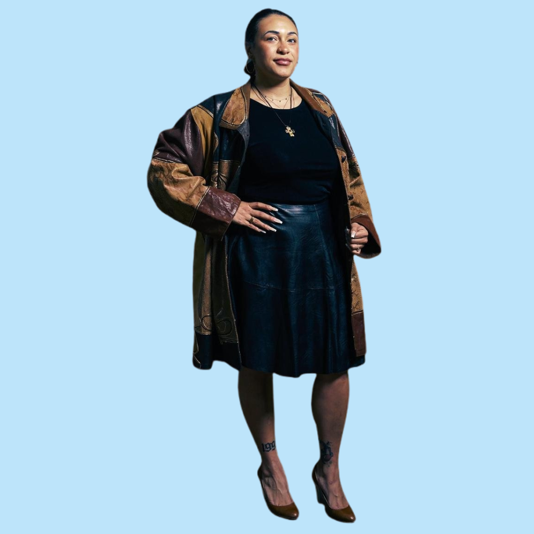 brown leather animal print jacket