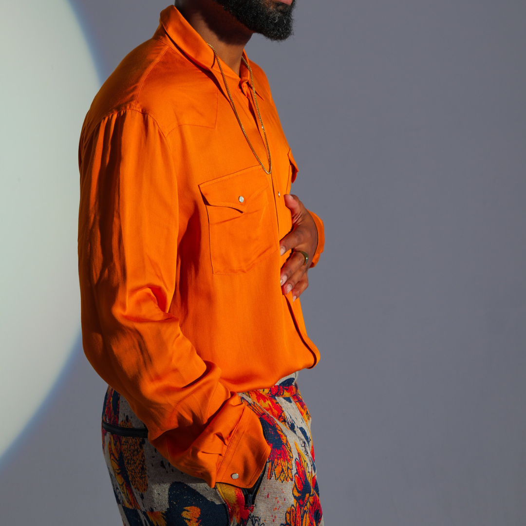 Noon Goons Button Up in Orange
