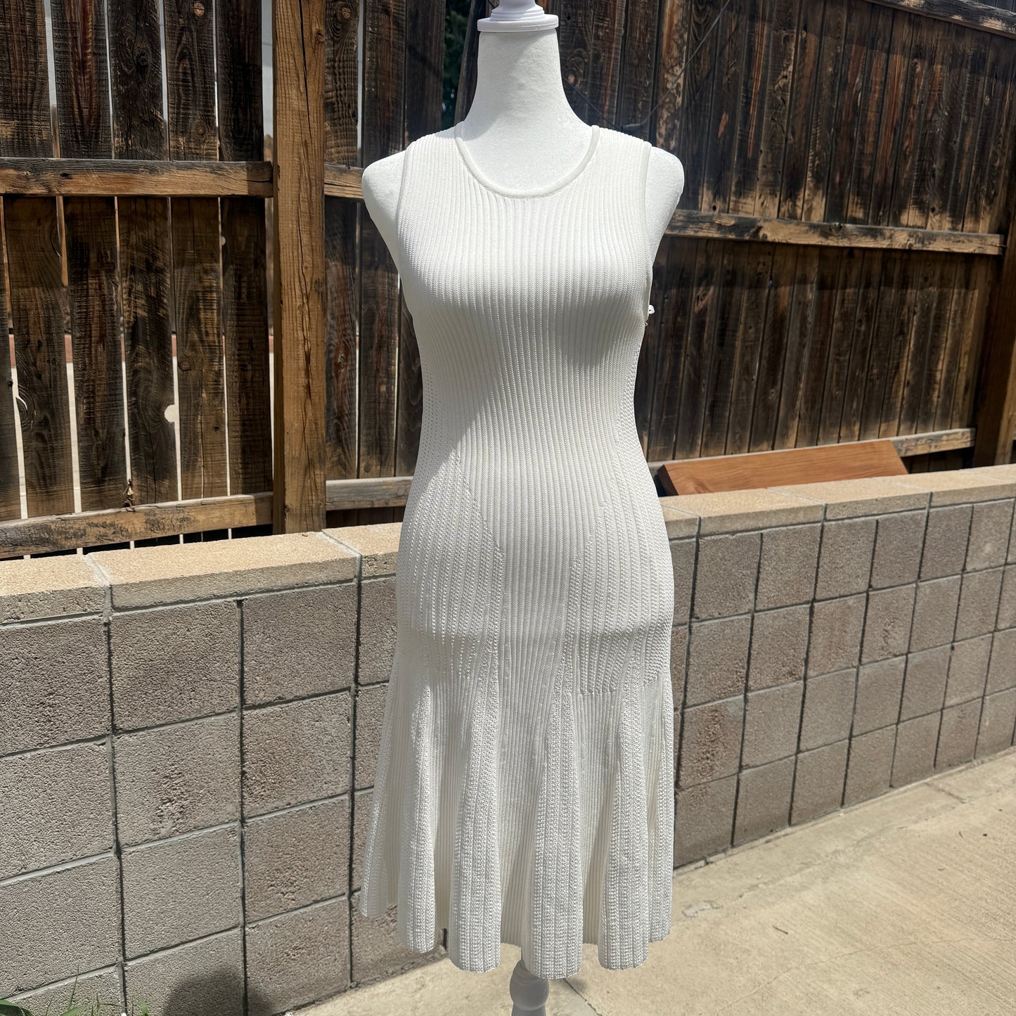 vintage white ronny kobo ribbed dress