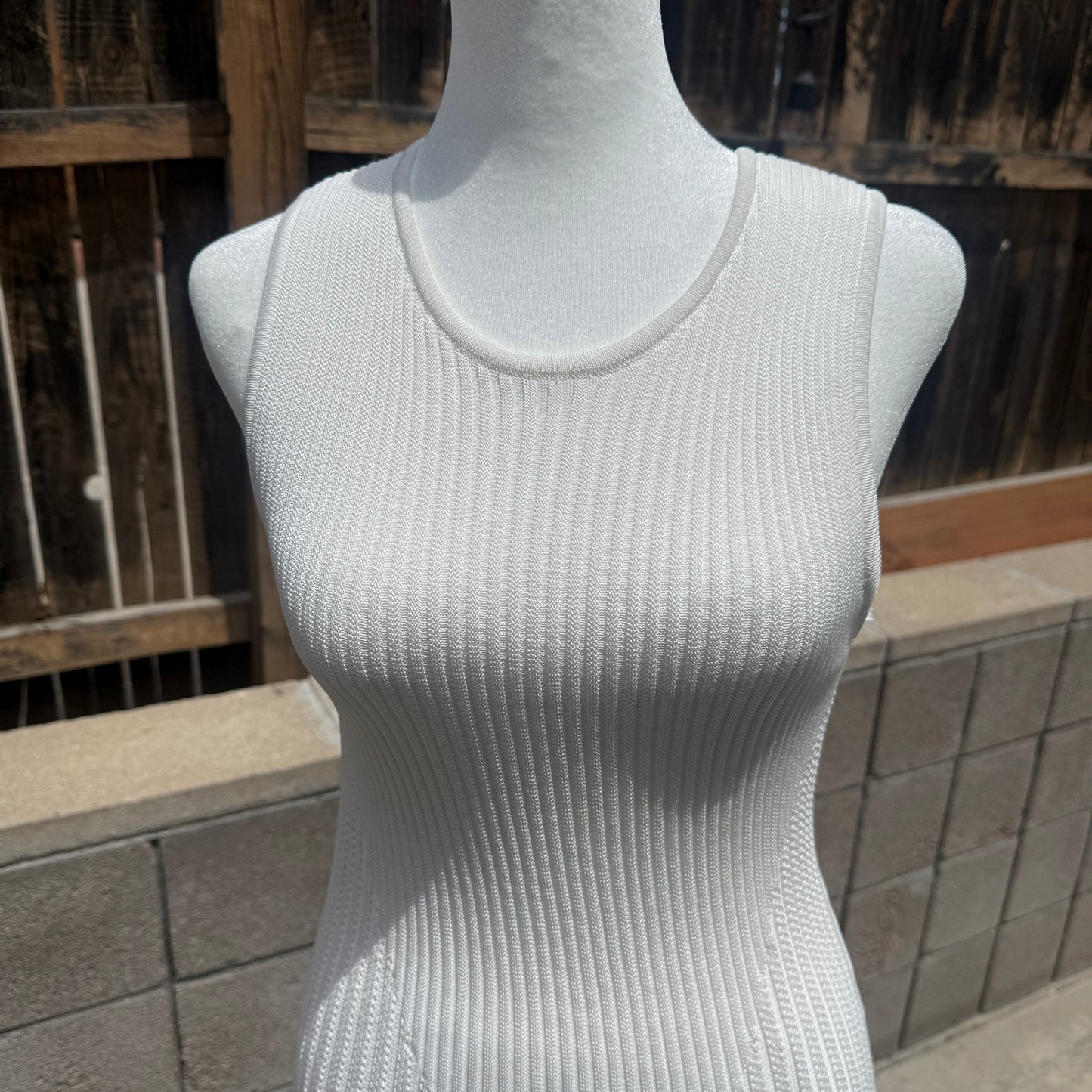 vintage white ronny kobo ribbed dress