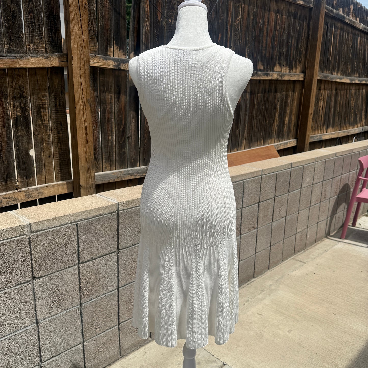 vintage white ronny kobo ribbed dress