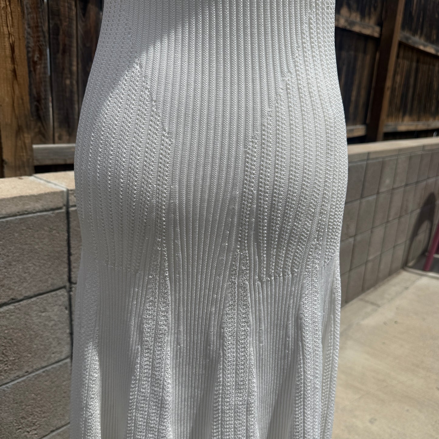 vintage white ronny kobo ribbed dress