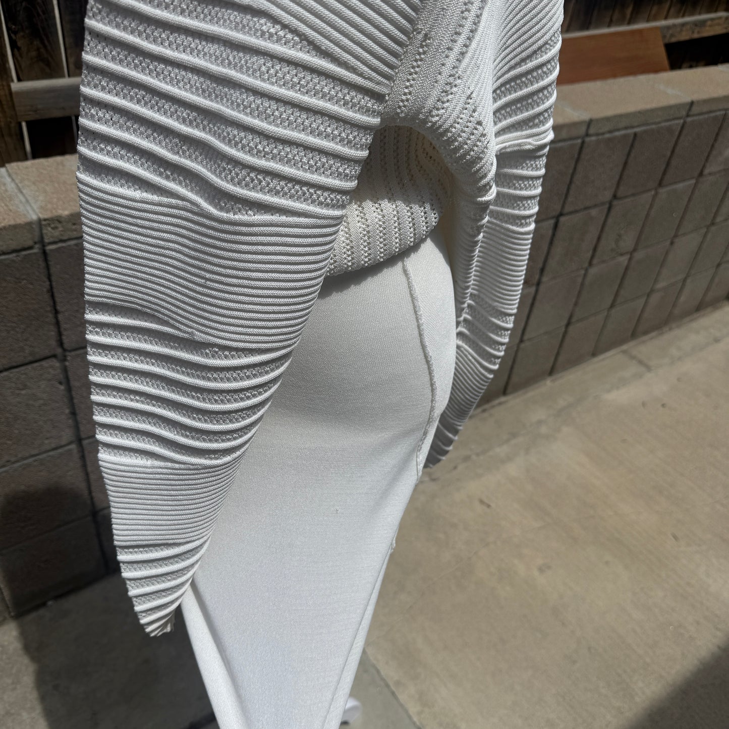 vintage white ronny kobo ribbed dress