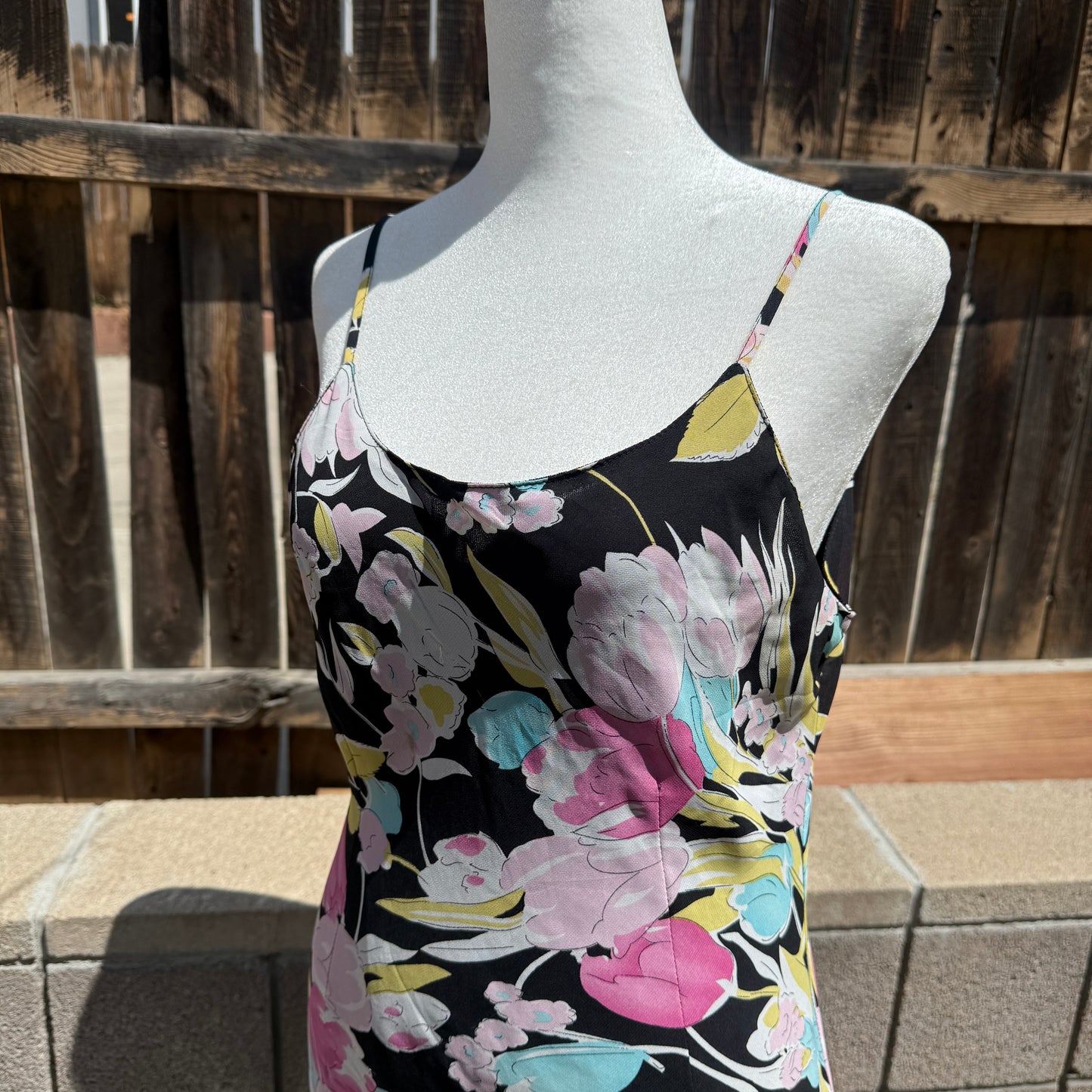 foglia doro black floral dress