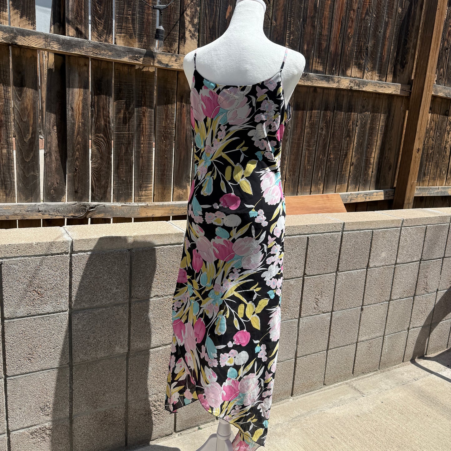 foglia doro black floral dress