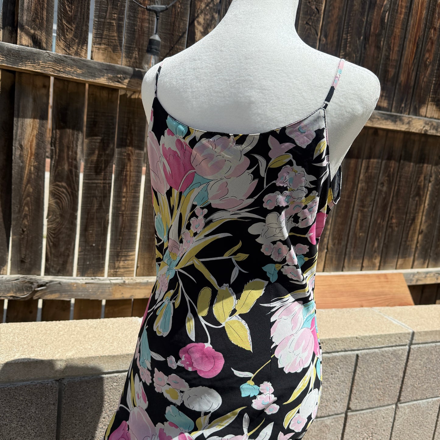 foglia doro black floral dress