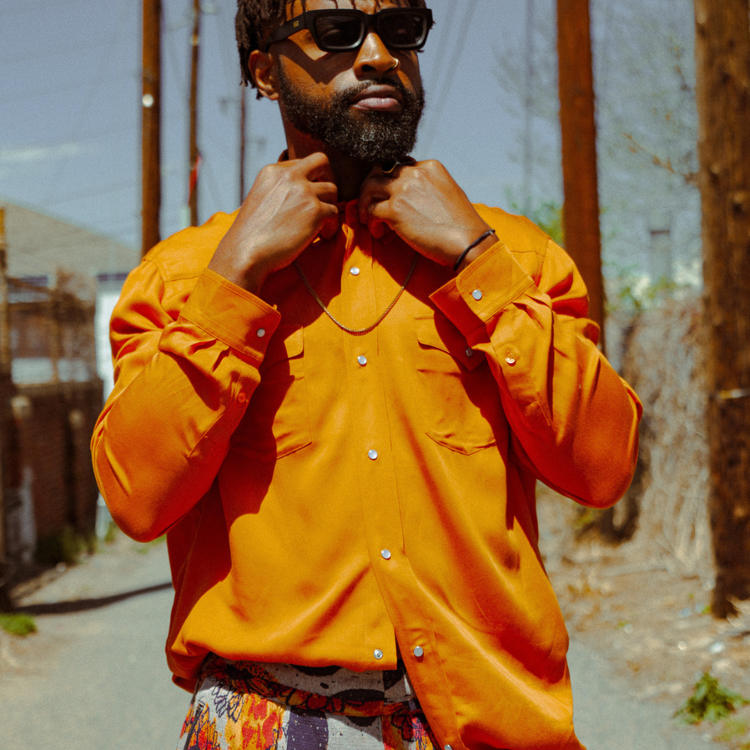 Noon Goons Button Up in Orange