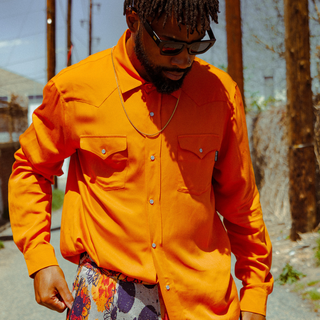 Noon Goons Button Up in Orange
