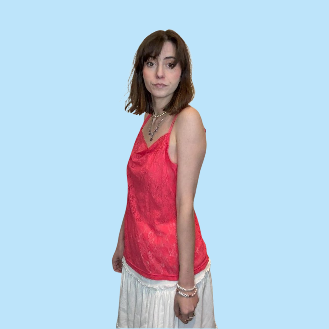 coral lace camisole