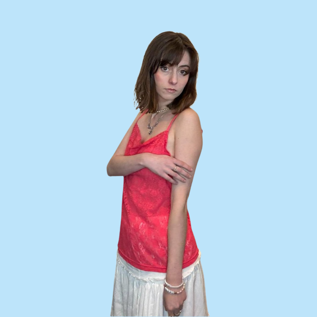 coral lace camisole