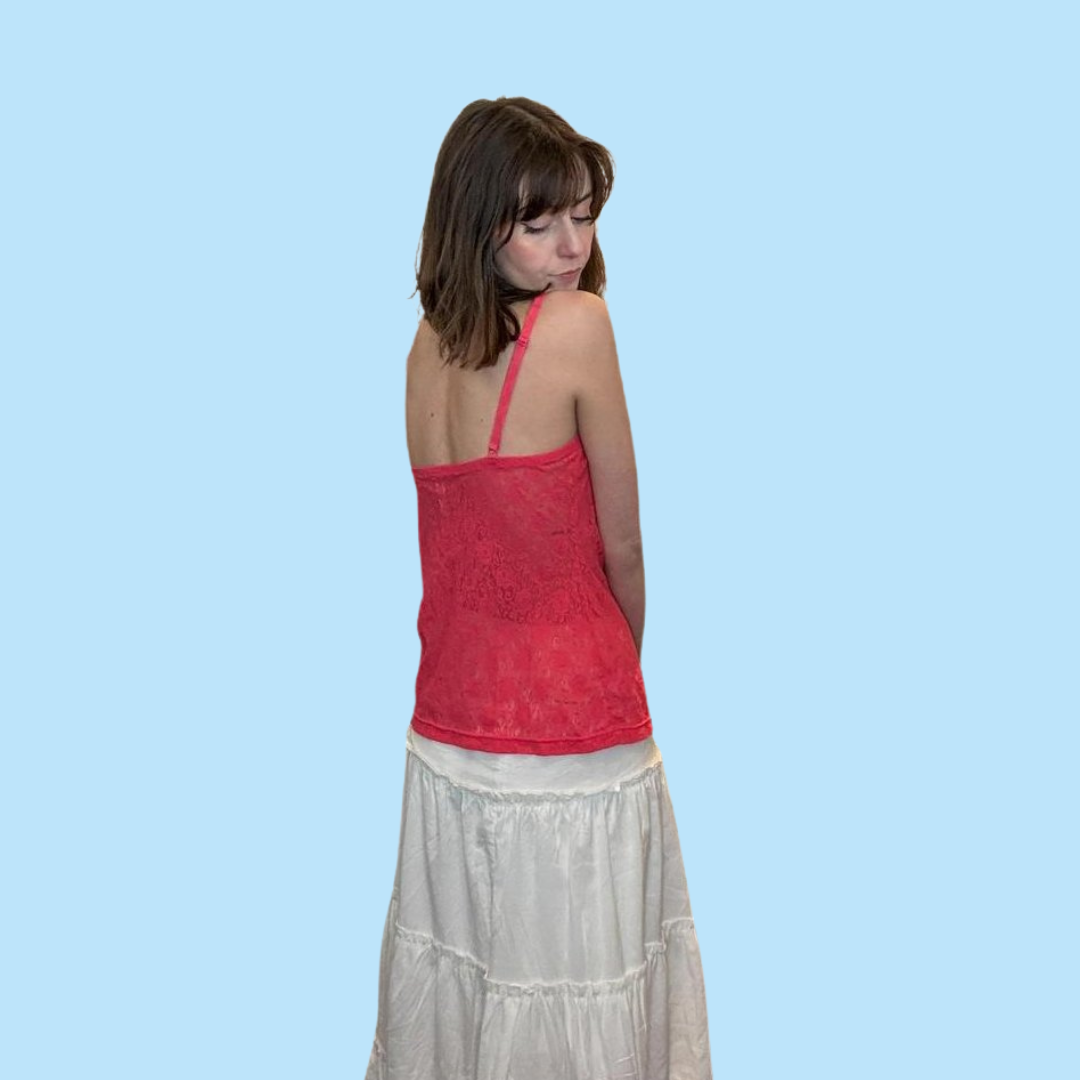 coral lace camisole