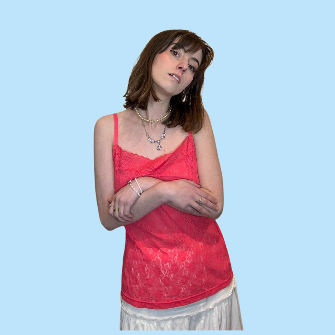 coral lace camisole