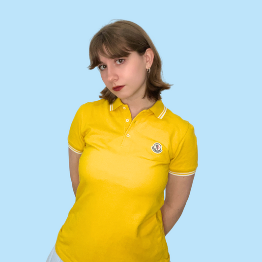moncler yellow polo top