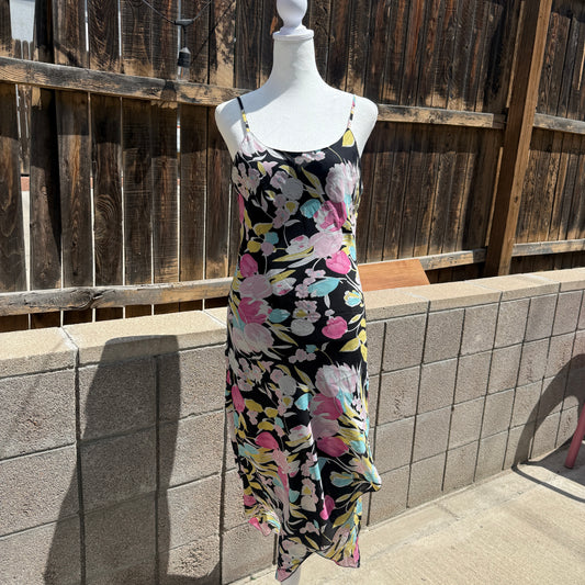 foglia doro black floral dress