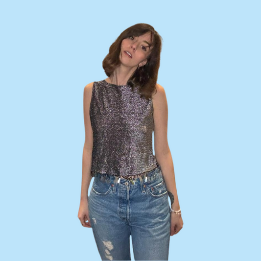 vintage sparkle fringe tank