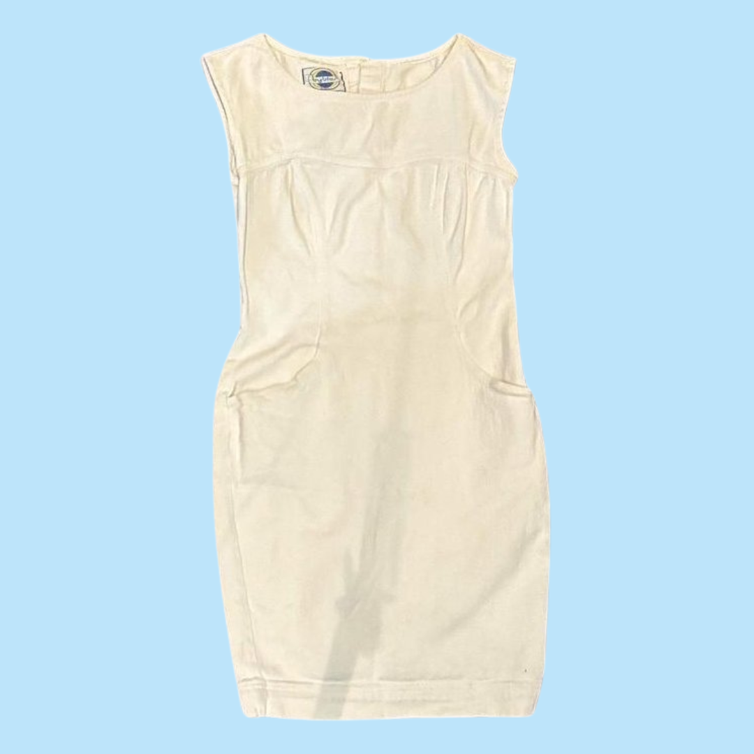white denim dress
