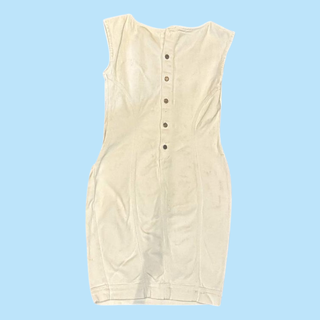 white denim dress